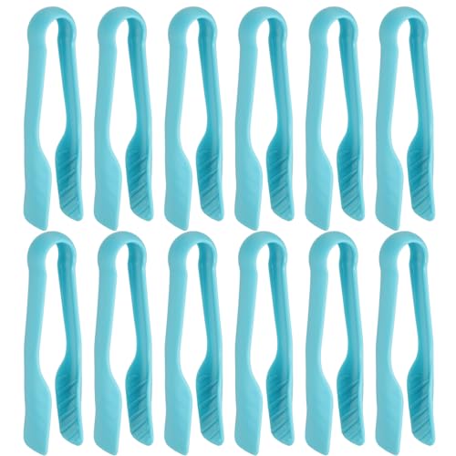 12 Pcs Toaster Tongs (6 Inch / Blue)