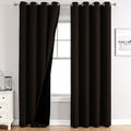 100% Blackout Curtains for Bedroom 108 Inches Long 2 Panels Set (52"W x 108"L (Pack of 2) / Brown)
