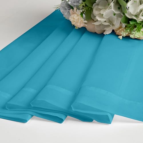 Turquoise Sheer Curtains 63 Inch Length 2 Panels (Turquoise / 40"W x 63"L (Pack of 2))