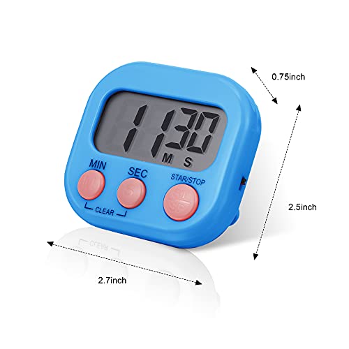 6 Pcs Multi func Electronic Kitchen Classroom Timer (6 Colors)