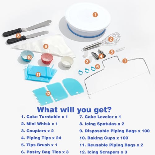 240PCS Cake Decorating Supplies Kits Cake Turntable (240PCS)