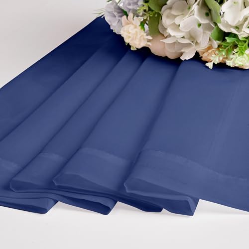 Royal Blue Sheer Valances for Windows (Royal Blue / 42"W x 16"L (Pack of 2))