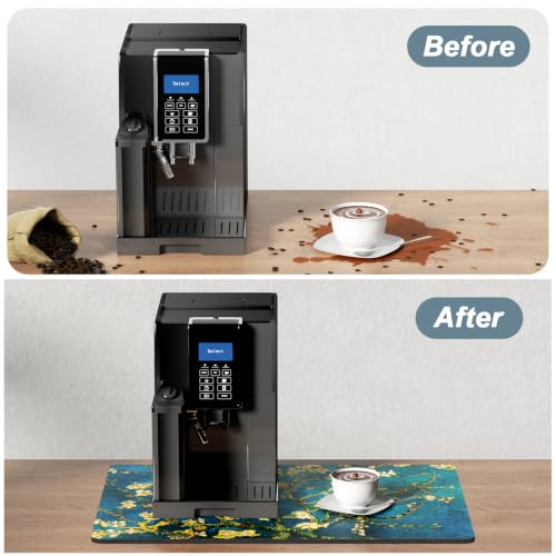 Coffee Mat 16" x 24" Coffee Bar Mats for Espresso Machine Station Accessories and Organizer (Almond Blossom / 16" x 24")