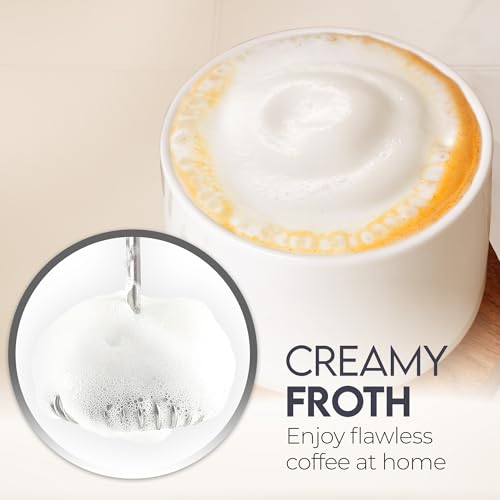 Powerful Frother Wand AA Batteries Included (Graphite Silver / Majestic Frother)