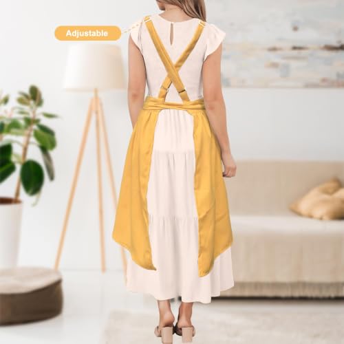 Aprons for Women with Pockets (Yellow)