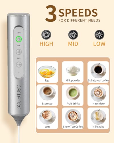 Rechargeable Handheld Milk Frother Wand with Stand