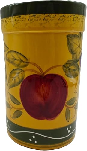 Tuscany Collection Deluxe Mixed Fruit Hand Painted Ceramic Utensil Jar (Deluxe Mixed Fruit)
