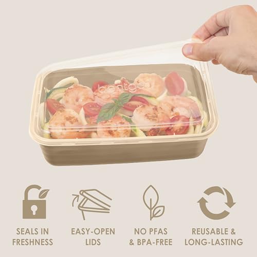 Prep Meal Prep Containers with Lids (Gold)