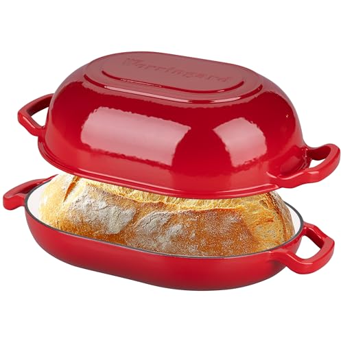 Enameled Cast Iron Sourdough Bread Oven (7 QT / Red)