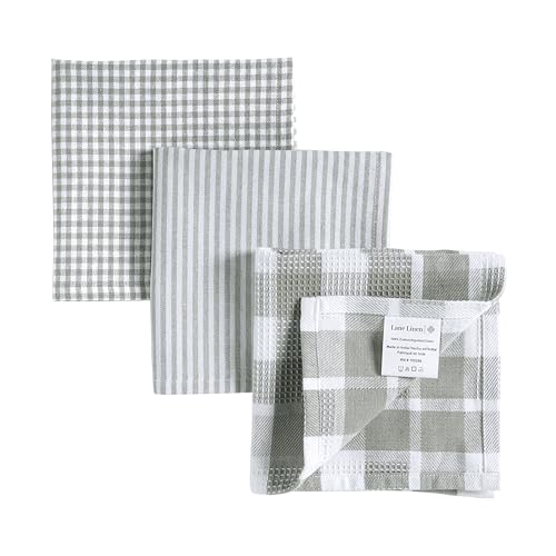 Cotton Dish Towels (12"x12" - 6 Pack / Grey)