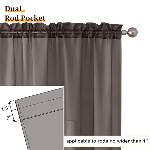 Chocolate Brown Sheer Curtains 84 Inches Long 2 Panels (40"W x 84"L (Pack of 2) / Chocolate)