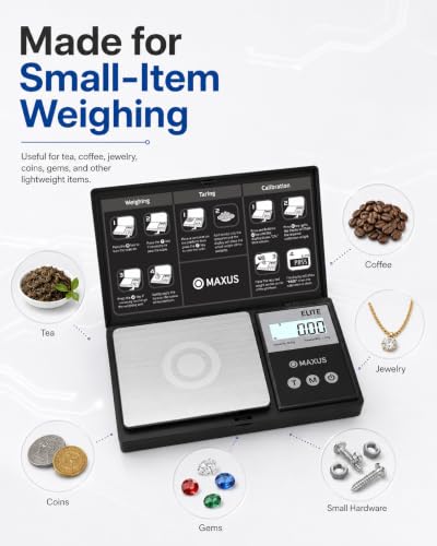 Digital Pocket Gram Scale 500g x 0.01g High Precision with Tray (Black)