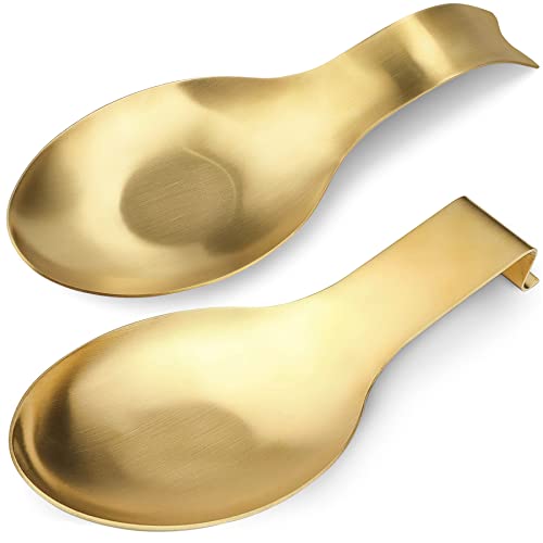 Stainless Steel Spoon Rest (2.Fishtail Gold+Gold)