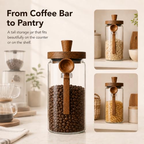 34 Fl oz Glass Jar with Spoon (34oz-1pack (φ3.54"))