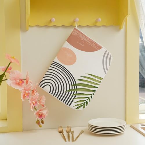 Boho Mid Century Dish Drying Mat 18 x 24 inch (18x24 Inch / Mid Century)