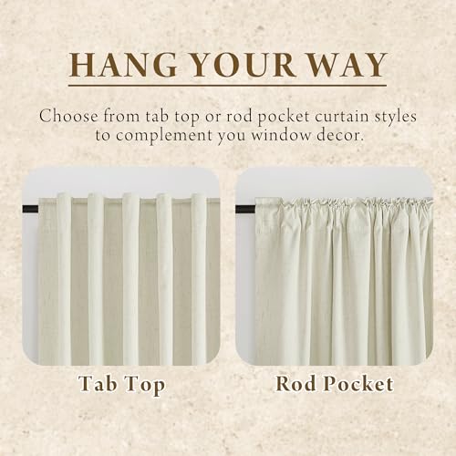 Cream White Linen Blackout Curtains (Z - Cream / 52"W x 84"L (Pack of 2))