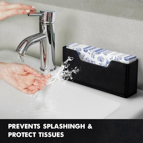 Acrylic Guest Towel Holder for Bathroom (Black Guest Towel Holder (Large))