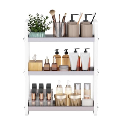 Bathroom Counter Organizer (Grey 3 Tier)