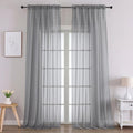 Sheer Charcoal Grey Curtains 108 Inches Long 2 Panels Set (Charcoal Grey / 59"W x 108"L (Pack of 2))