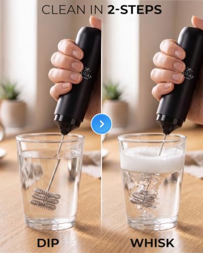 Rechargeable Milk Frother Handheld (ZK Black / Rechargeable Z1 Motor Max)