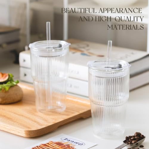 Double Wall Glass Tumbler (Ribbed-2PCS)