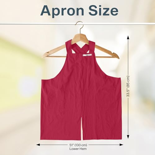 Cotton Aprons for Women and Men (Red)