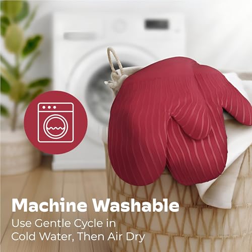 Silicone Mini Oven Mitts (Red / 10")