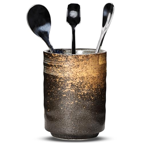 Ceramic Spoon Holder for Coffee Bar (Sunset Yellow)