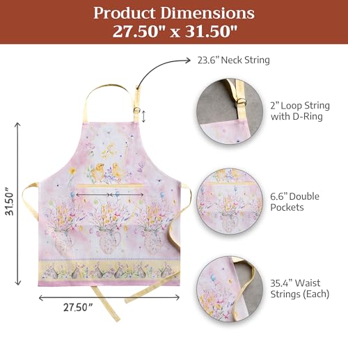 Aprons for women with Pocket 100% Cotton Pack of 1 (104 - Easter Zest)