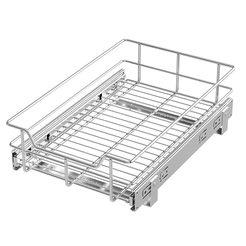 Pull Out Cabinet Organizer 11" W X 17" D (1 Tier - Chrome-Plated / 11" W X 17" D)