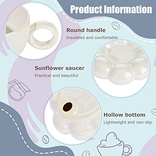 2 Pieces 7oz Ceramic Coffee Mug with Cloud Coaster and Spoon