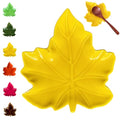 Cute Ceramic Spoon Rest & Holder for Stove Top & Kitchen Counter Ladle Holder Cooking Spoon Coffee Spoon Rest Utensil Rest Spatula Rest (Maple, Fall Yellow)