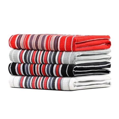 Kitchen Towels Cotton Dish Towels 20”x30” (20" x 30" (Set of 4) / 007 Multi Stripes)