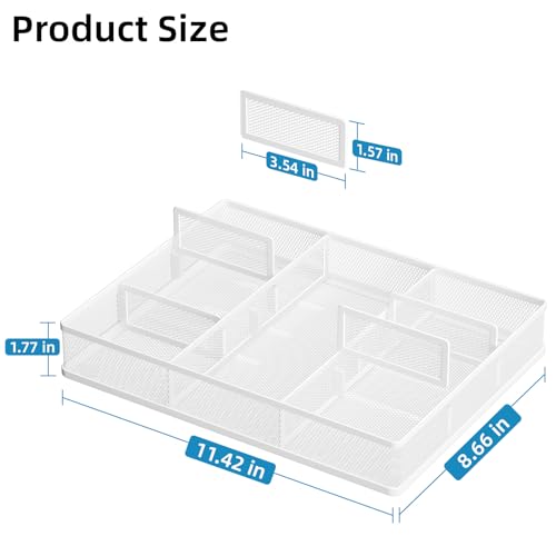 Desk Drawer Organizer (White / 12 x 8.5 x 1.8)