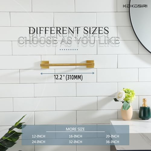 Hand Towel Bar Bathroom Towel Holder for Bath Kitchen Cabinet Towel Ring 12 Inch Brushed Gold Stainless Steel B4005BG (Brushed Gold / 12-Inch)