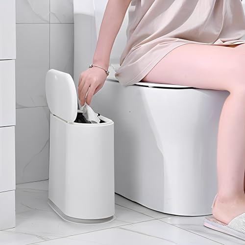 10L Rectangular Plastic Trash Can (10L Cream White)