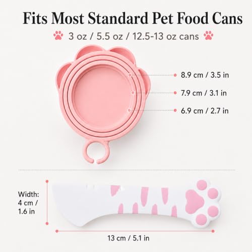 Cat Food Can Lids and Spoon (White Cat Lid&Spoonn)