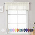 14 Inch Ivory Sheer Curtains Valance 2 Pieces (Ivory / 40"W x 14"L (Pack of 2))