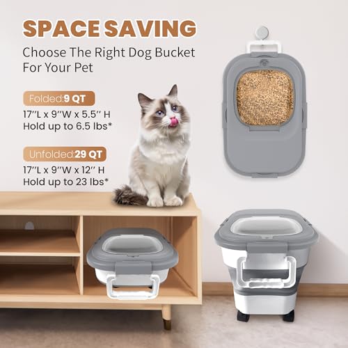 15 23Lbs Airtight Dog Food Storage Container (Grey/23 LBS)