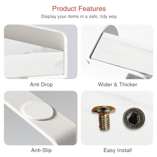 Counter Shelf Organizer Set of 4 (Medium / White-Marble)