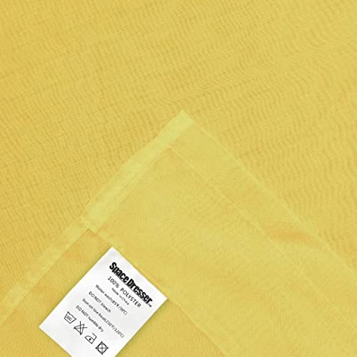 Sheer Voile Window Treatment Rod Pocket Curtain Panels for Kitchen Bedroom Living Room Drapes Sunlight Filtering Privacy Semi Home Decor Assorted Colors Sizes (Yellow / 52"W x 96"L (Pack of 2))