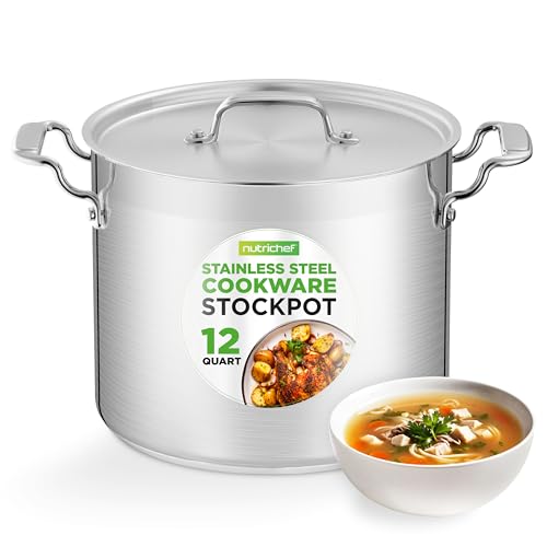 12 Quart Stainless Steel Stockpot with Stainless Steel Lid (12 Quarts)