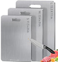 Titanium Cutting Board for Kitchen Set of 3 (Silver / M+L+XL)