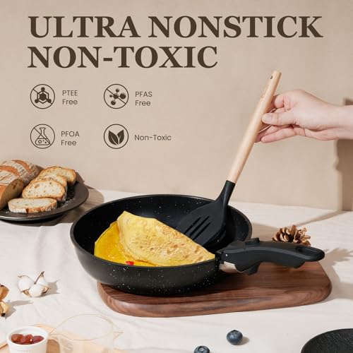 24 Piece Nonstick Pots and Pans Set (Black / 24 Pack)