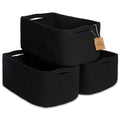 13.5”x8.5”x5.5” Rectangle Storage Baskets for Shelves 3 Pack (Black / 13.5" x 8.5" x 5.5")