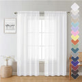 White Sheer Curtains 72 Inches Long 2 Panels (White / 40"W x 72"L (Pack of 2))