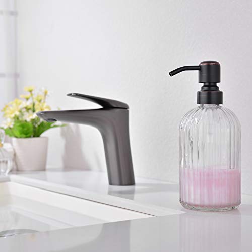 Dish Kitchen Soap Dispenser (Oil Rubbed Bronze+clear / 2-Pack)