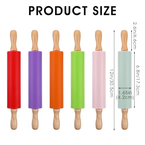 6 Pack Small Rolling Pins for Kids