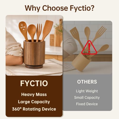 Wooden Utensil Holder (Natural / 1 Compartment)