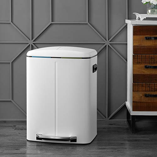 Marco 10.6 Gal Double Bucket Step Trash Can (White)